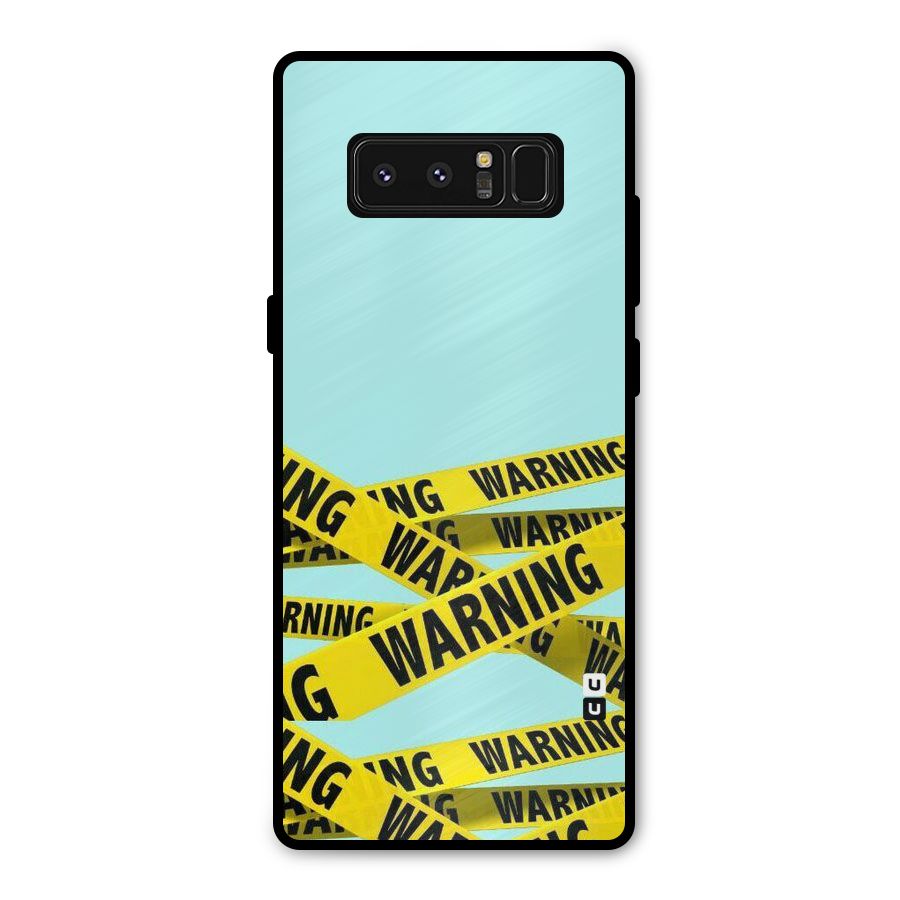 Warning Design Metal Back Case for Galaxy Note 8