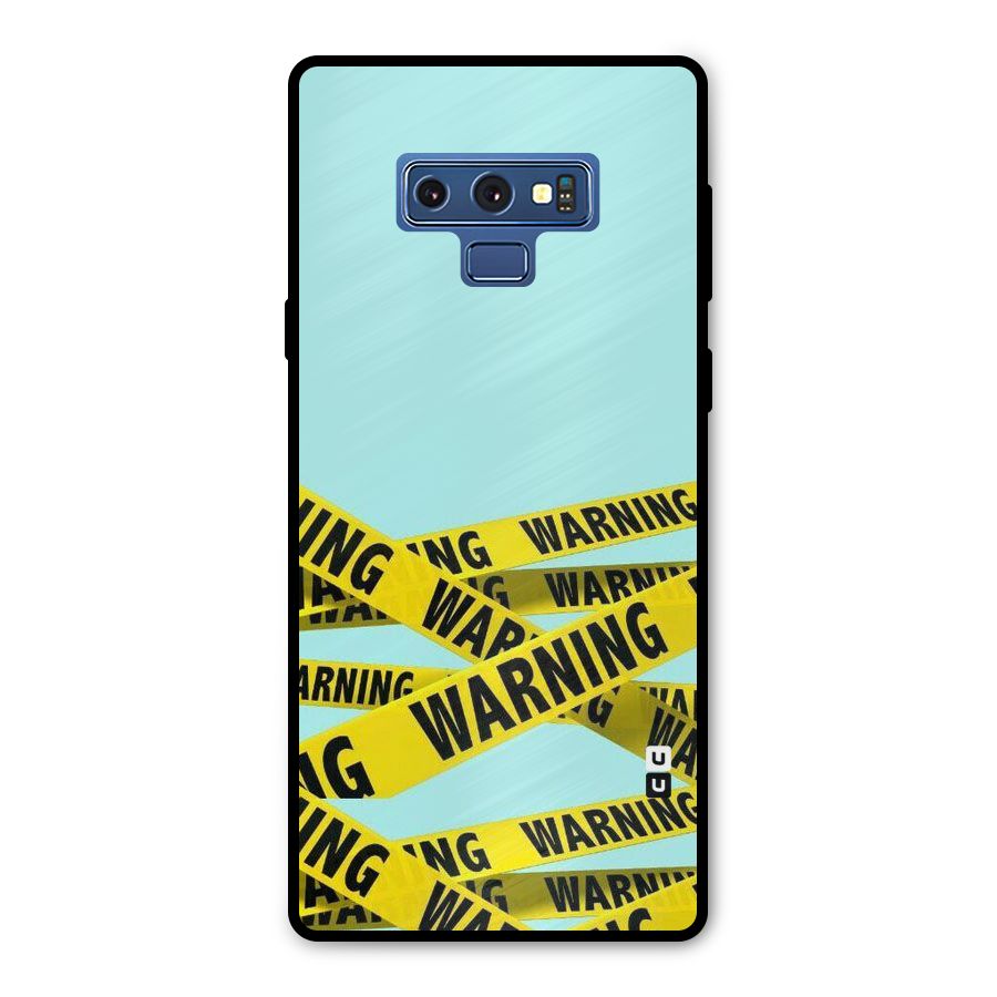 Warning Design Metal Back Case for Galaxy Note 9