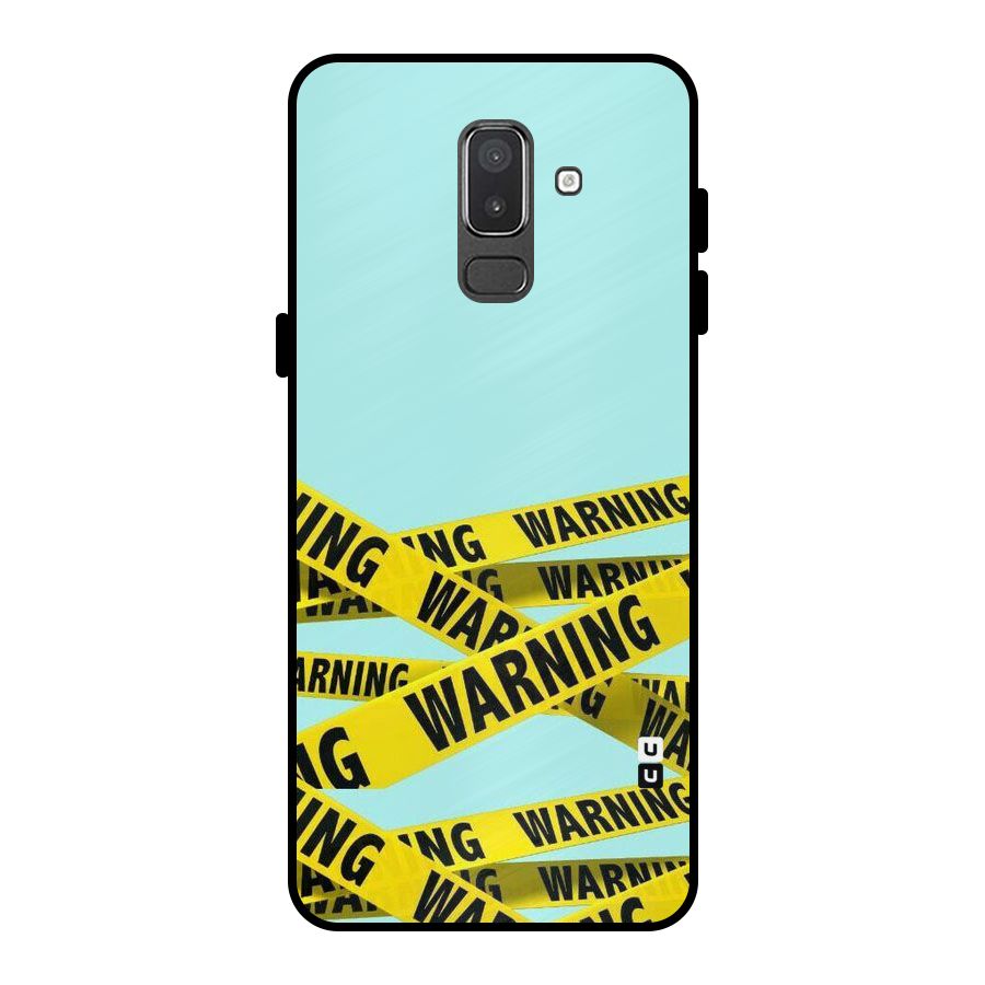 Warning Design Metal Back Case for Galaxy On8 (2018)