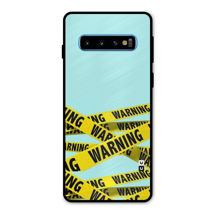 Warning Design Metal Back Case for Galaxy S10
