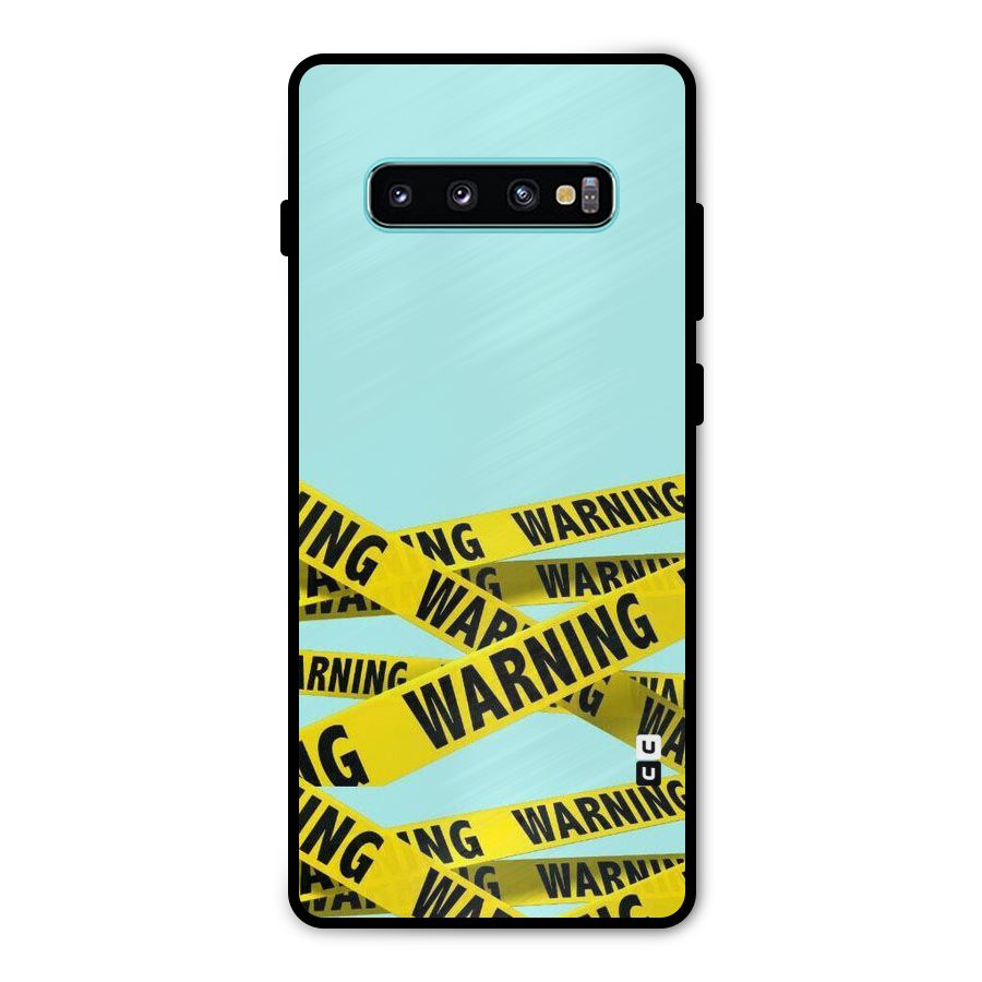 Warning Design Metal Back Case for Galaxy S10 Plus
