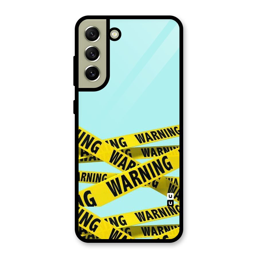 Warning Design Metal Back Case for Galaxy S21 FE 5G (2023)