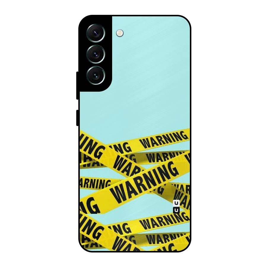 Warning Design Metal Back Case for Galaxy S22 Plus 5G
