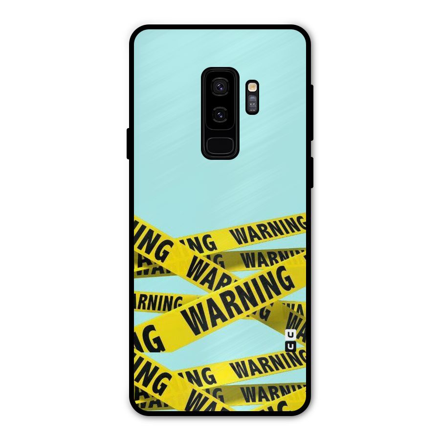 Warning Design Metal Back Case for Galaxy S9 Plus