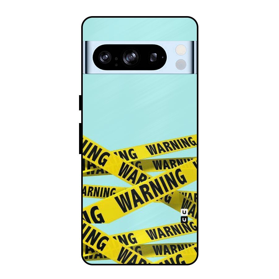 Warning Design Metal Back Case for Google Pixel 8 Pro