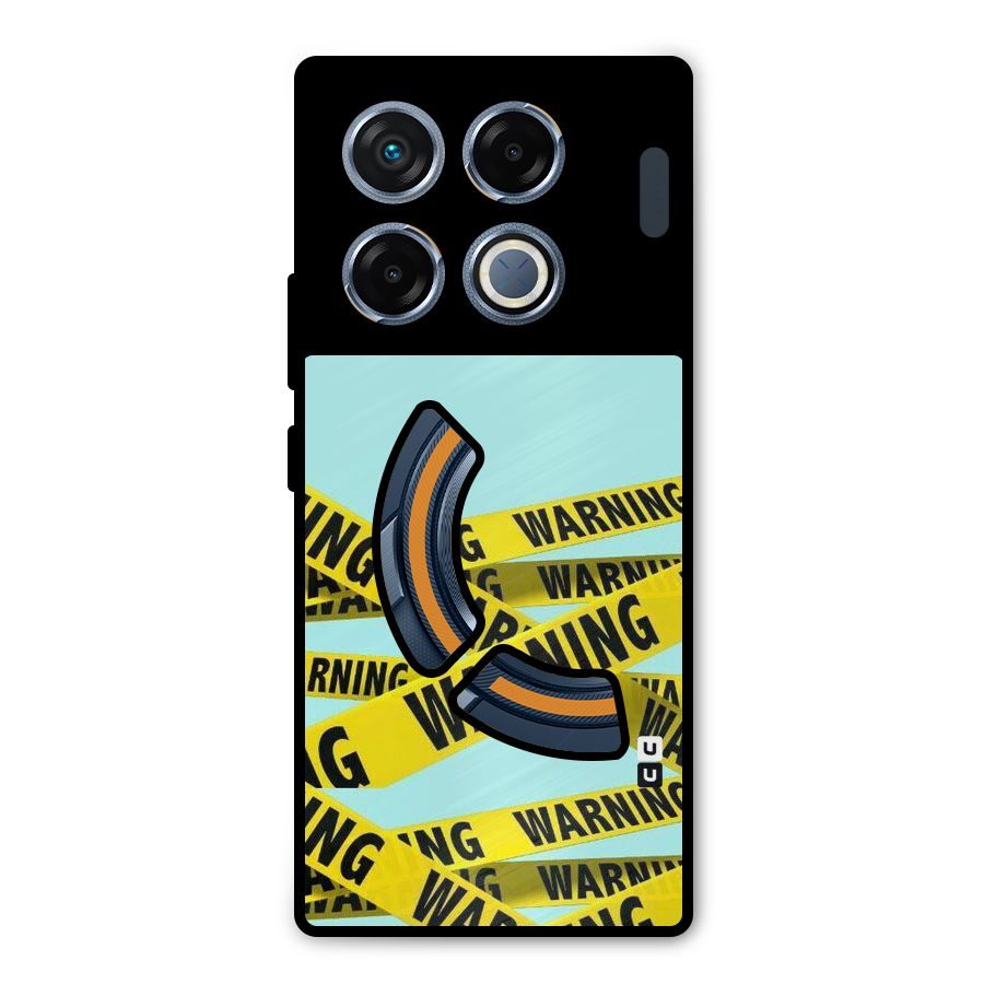 Warning Design Metal Back Case for Infinix GT 20 Pro