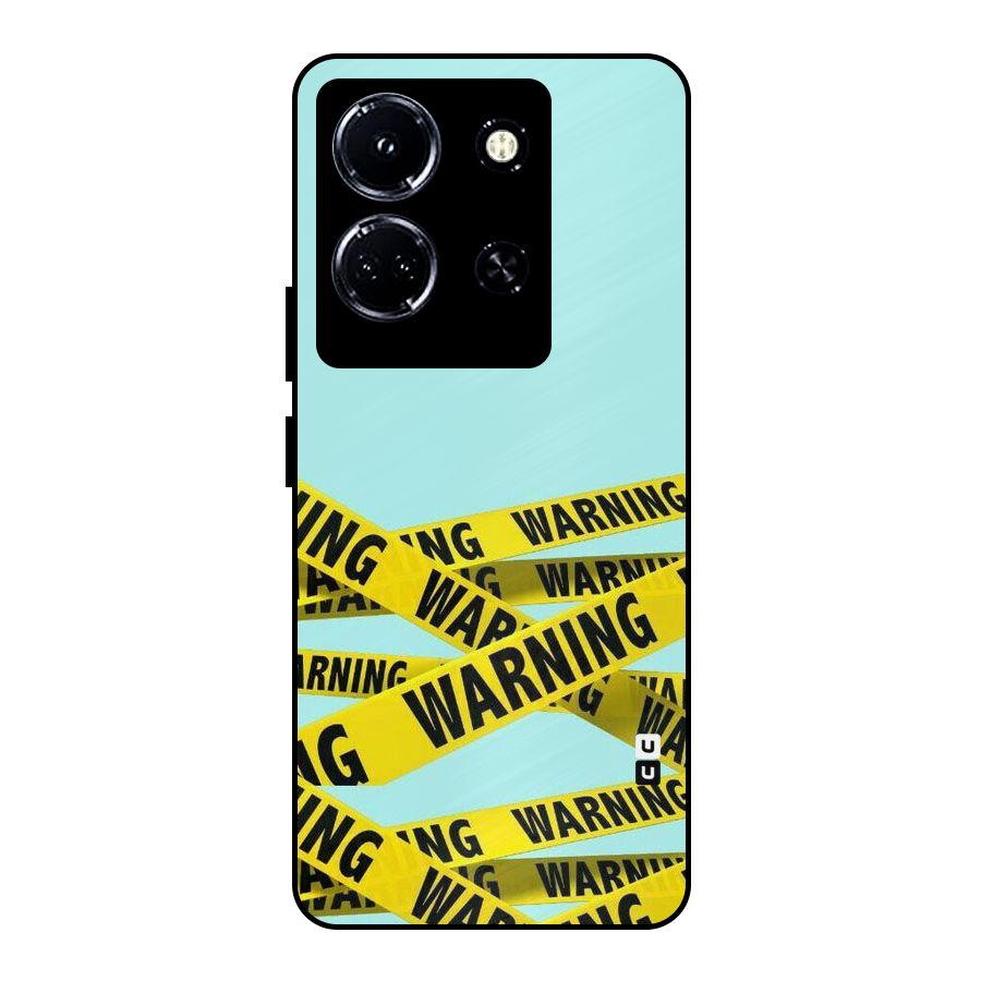 Warning Design Metal Back Case for Infinix Note 30 5G
