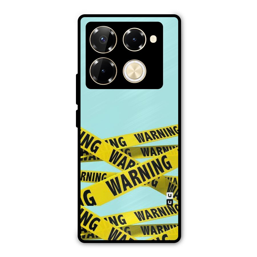 Warning Design Metal Back Case for Infinix Note 40 Pro Plus