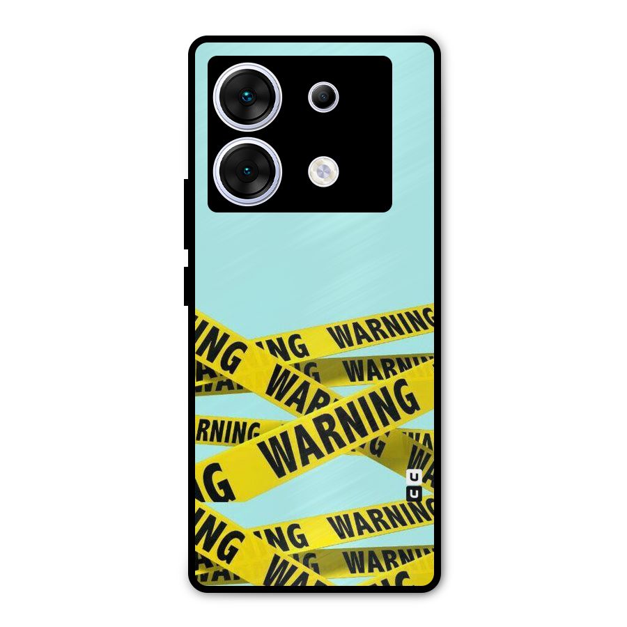 Warning Design Metal Back Case for Infinix Zero 30 5G