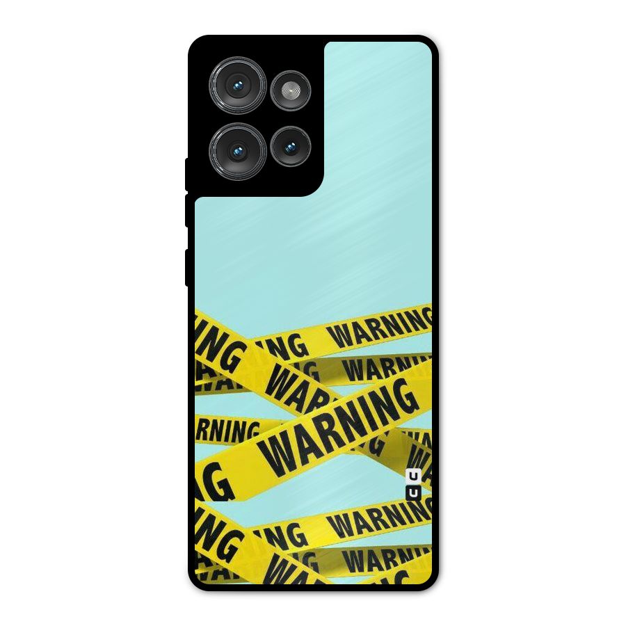 Warning Design Metal Back Case for Motorola Edge 50