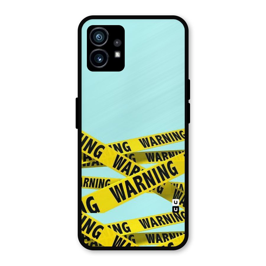 Warning Design Metal Back Case for Nothing Phone 1