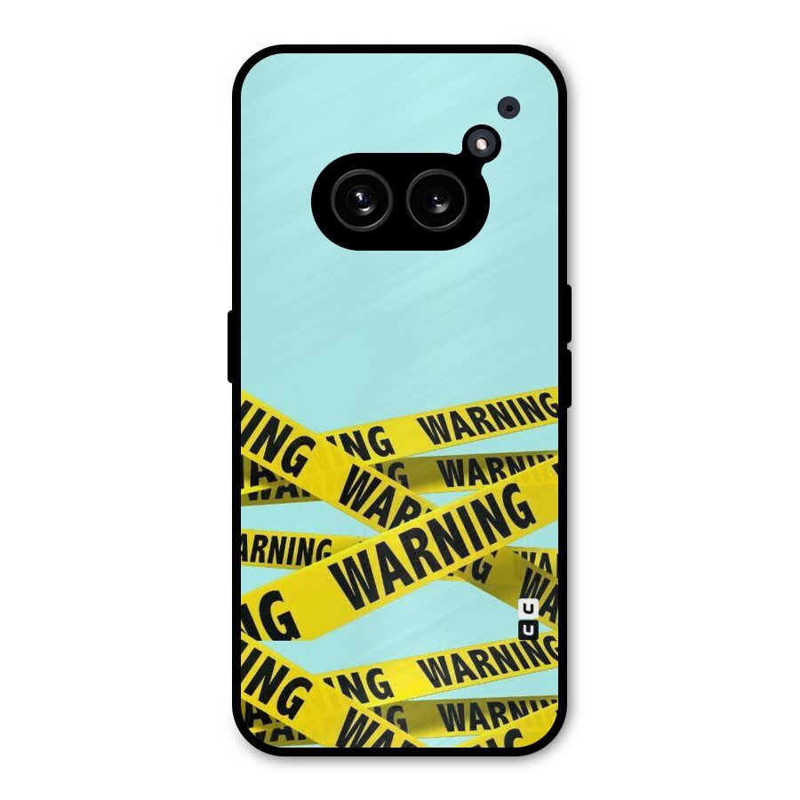 Warning Design Metal Back Case for Nothing Phone 2a Plus