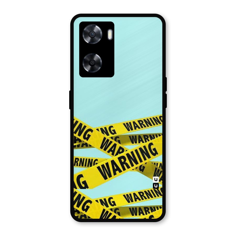 Warning Design Metal Back Case for Oppo A77s