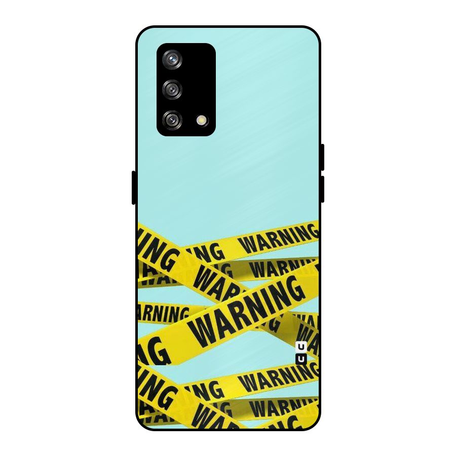 Warning Design Metal Back Case for Oppo F19