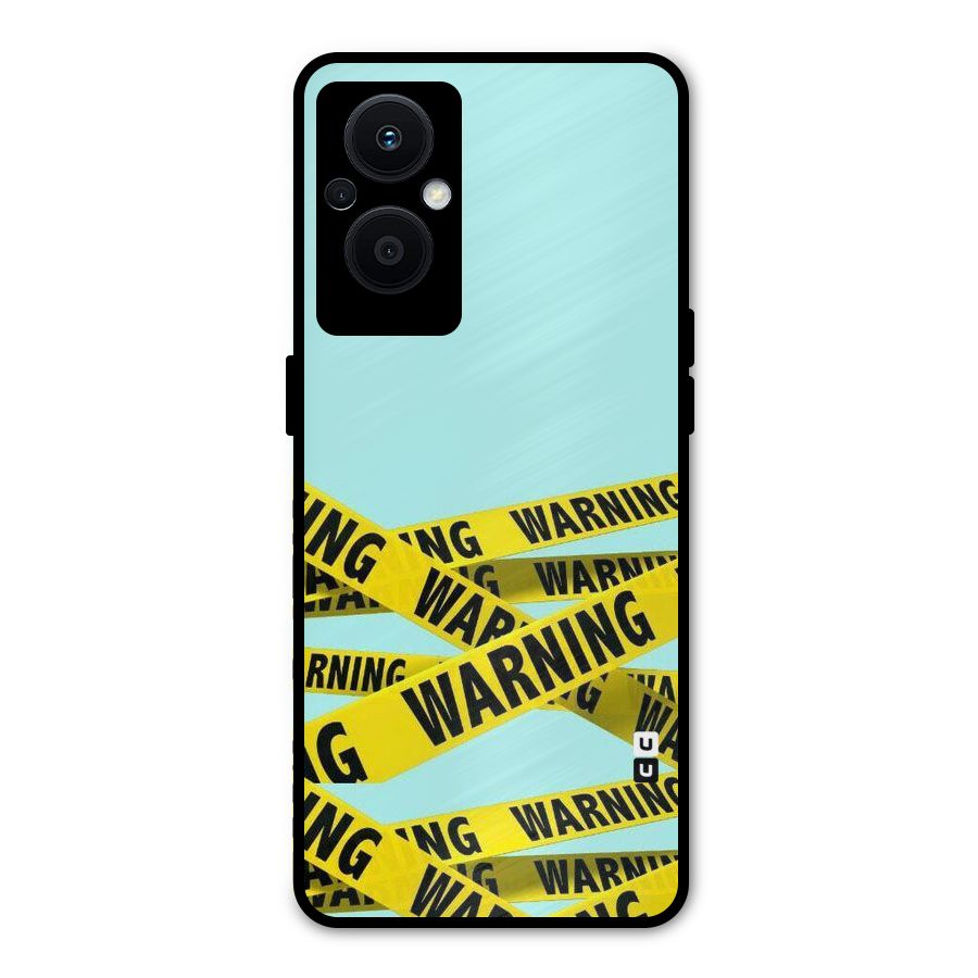 Warning Design Metal Back Case for Oppo F21s Pro 5G