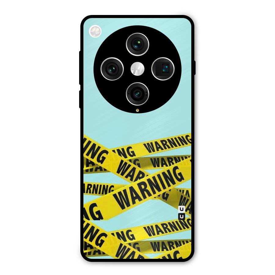 Warning Design Metal Back Case for Oppo Find X8 Pro