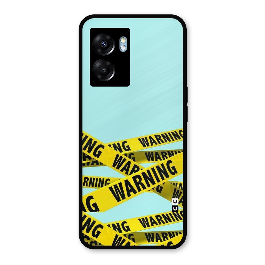 Warning Design Metal Back Case for Oppo K10 (5G)