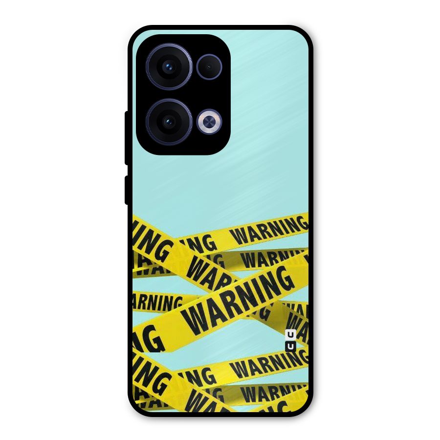 Warning Design Metal Back Case for Oppo Reno13