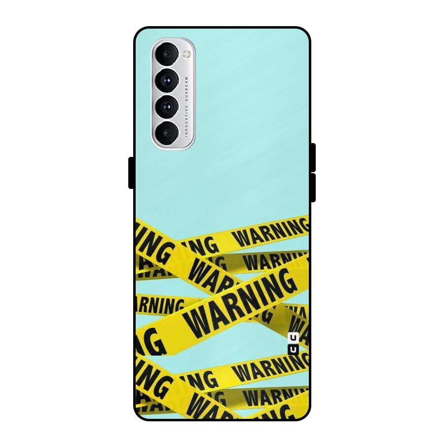 Warning Design Metal Back Case for Oppo Reno4 Pro
