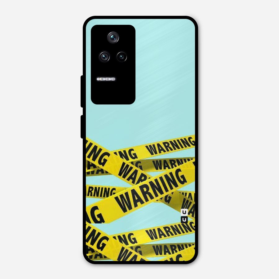 Warning Design Metal Back Case for Poco F4 5G