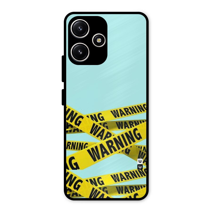 Warning Design Metal Back Case for Poco M6 Pro