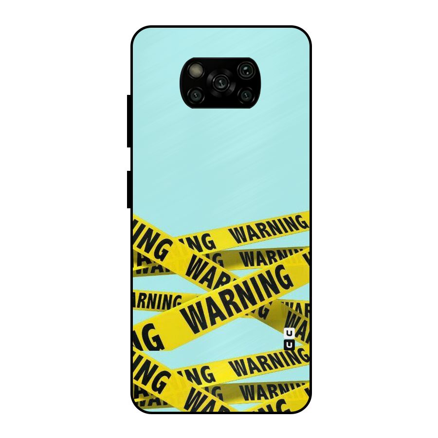 Warning Design Metal Back Case for Poco X3