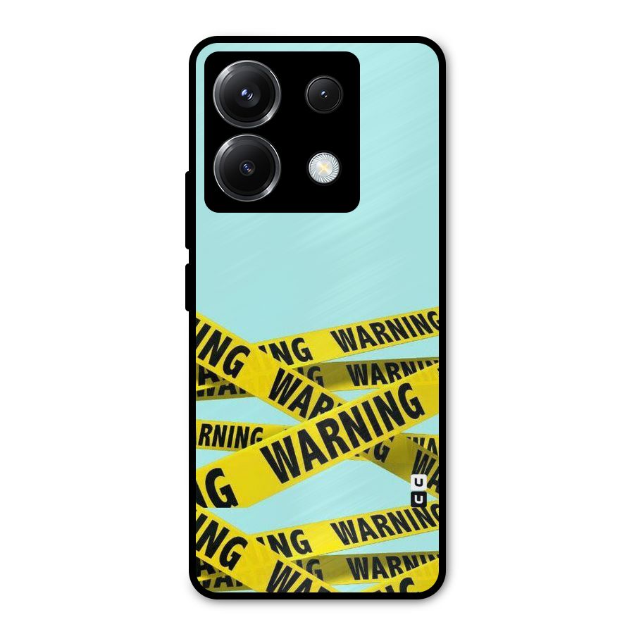 Warning Design Metal Back Case for Poco X6