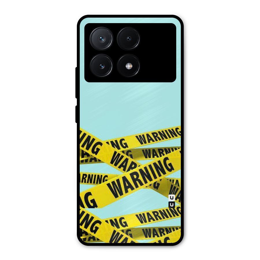 Warning Design Metal Back Case for Poco X6 Pro