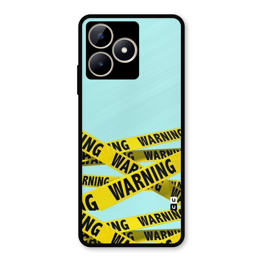 Warning Design Metal Back Case for Realme Narzo N53