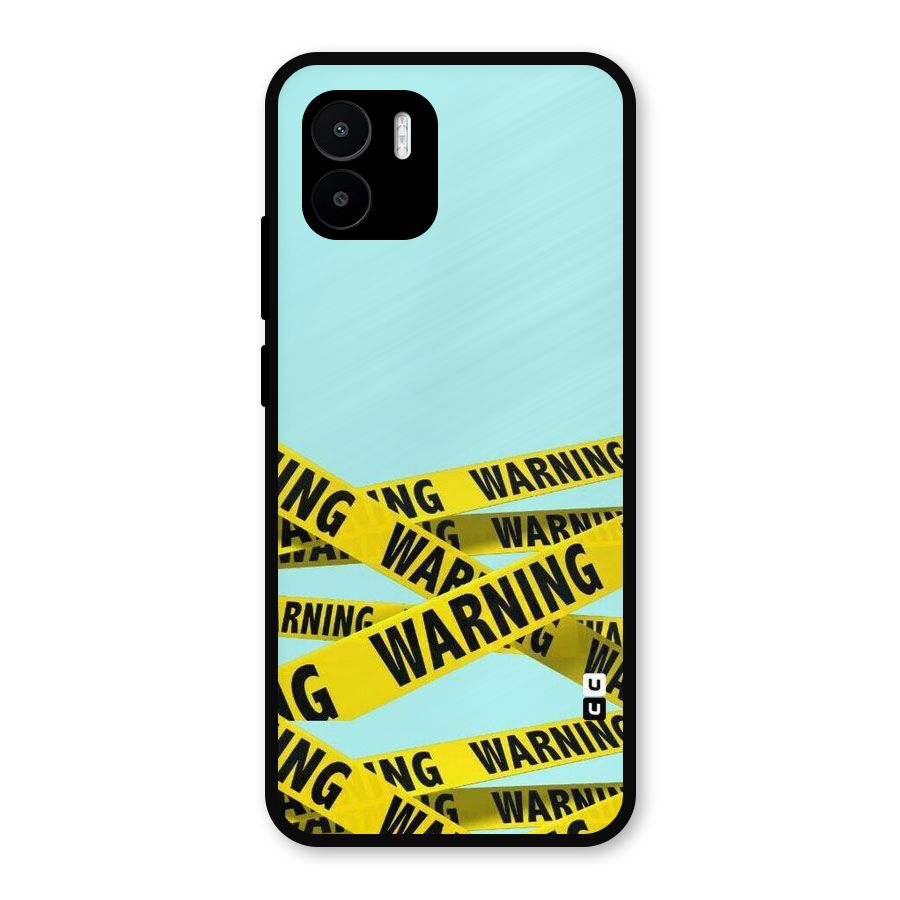 Warning Design Metal Back Case for Redmi A2