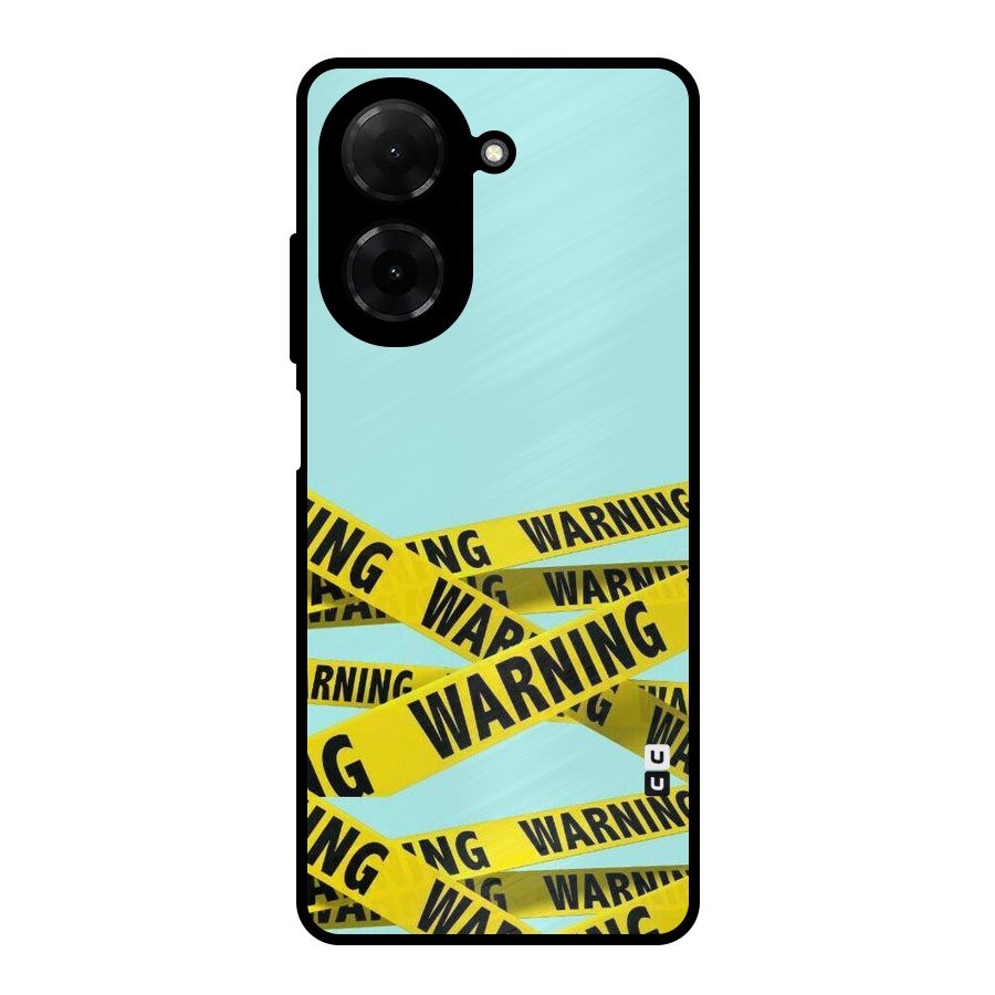 Warning Design Metal Back Case for Redmi A5 4G