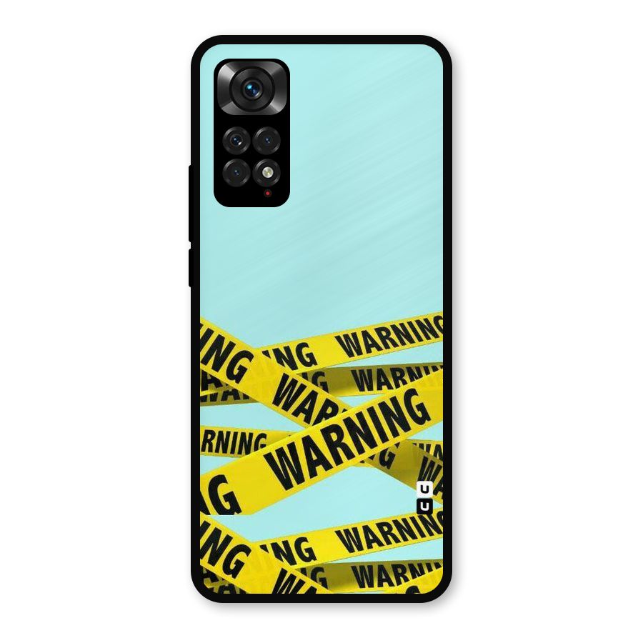 Warning Design Metal Back Case for Redmi Note 11s