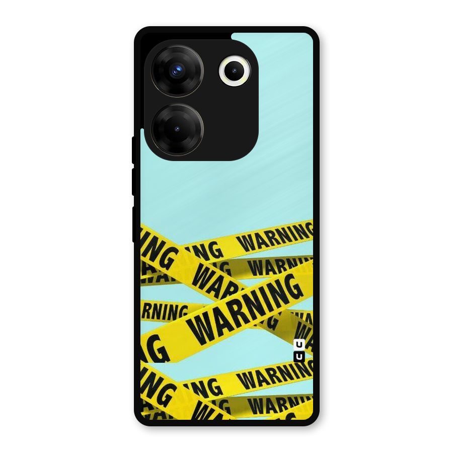 Warning Design Metal Back Case for Tecno Camon 20