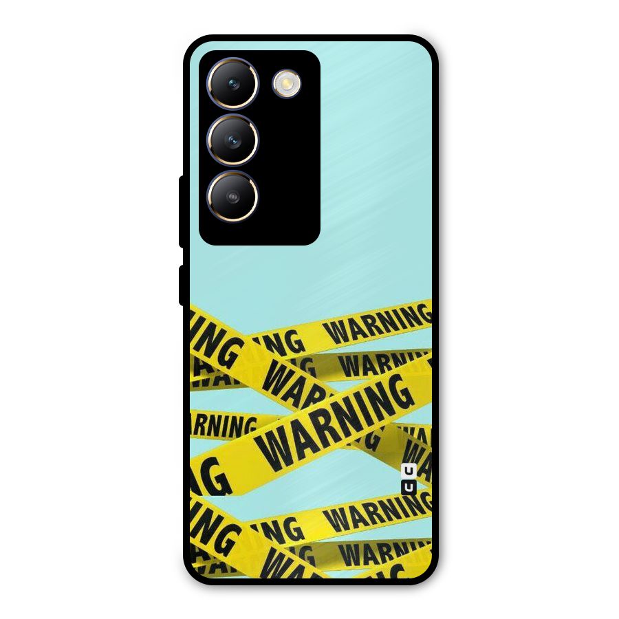 Warning Design Metal Back Case for Vivo T3 5G