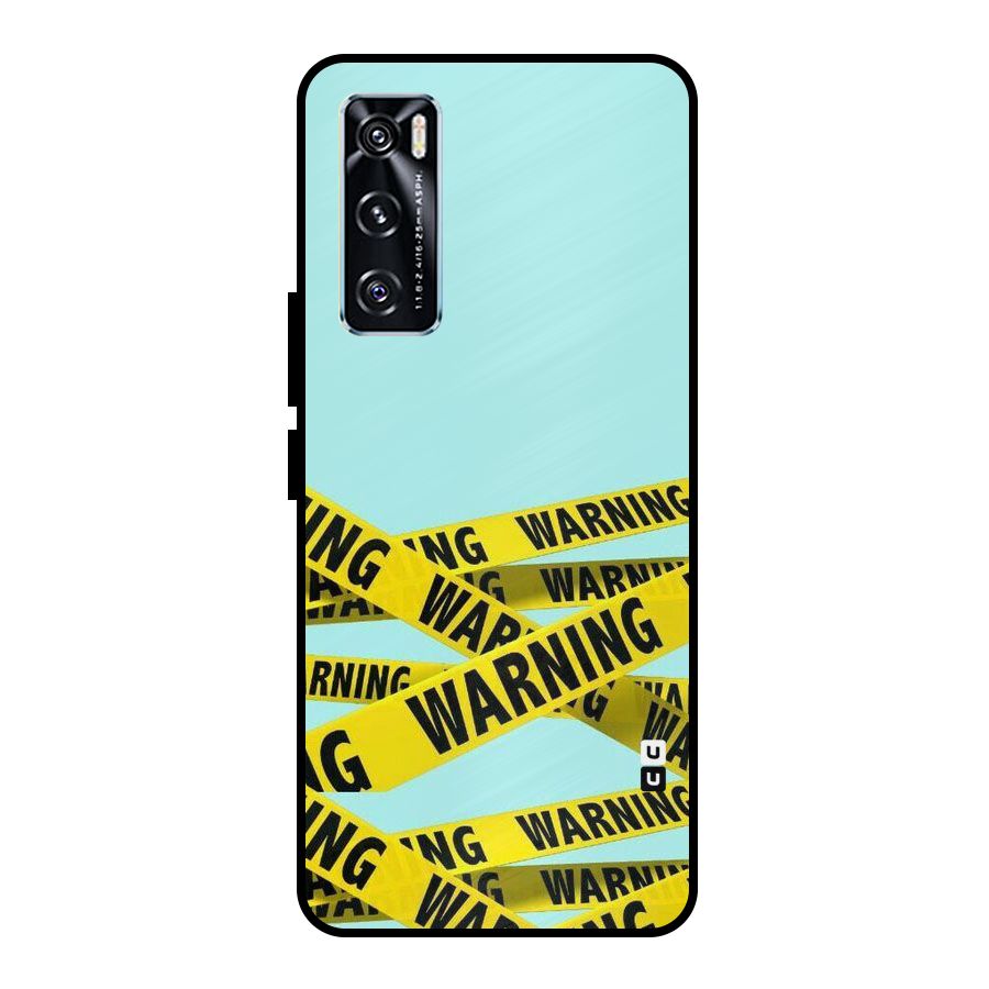 Warning Design Metal Back Case for Vivo V20 SE