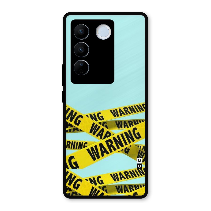 Warning Design Metal Back Case for Vivo V27 Pro