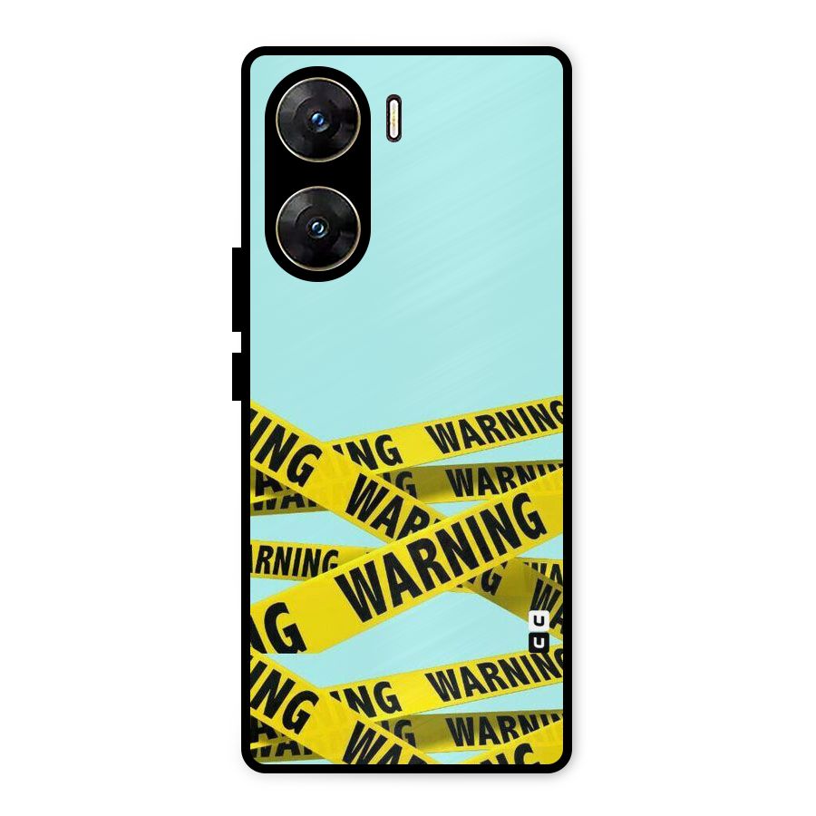 Warning Design Metal Back Case for Vivo V29e
