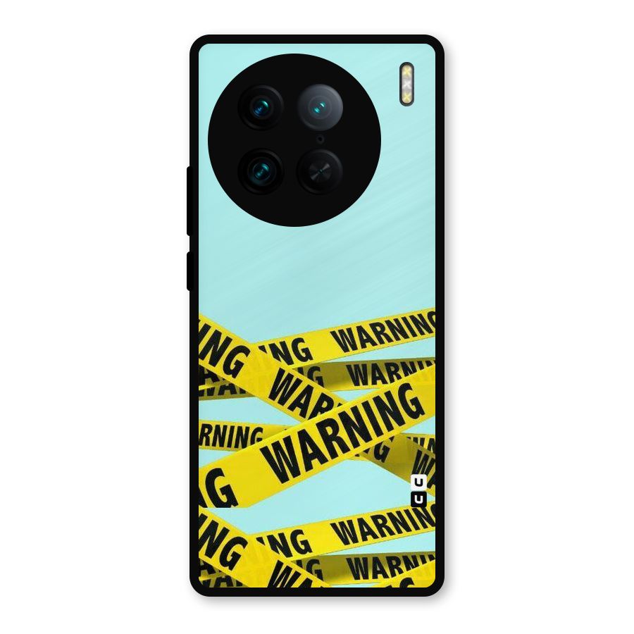Warning Design Metal Back Case for Vivo X90 Pro
