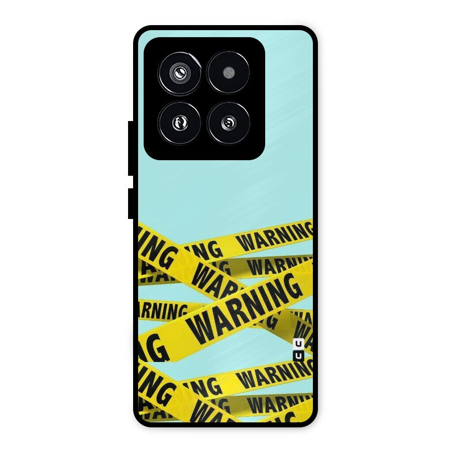 Warning Design Metal Back Case for Xiaomi 14 Pro