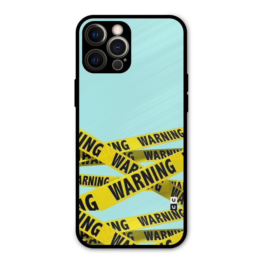 Warning Design Metal Back Case for iPhone 12 Pro Max