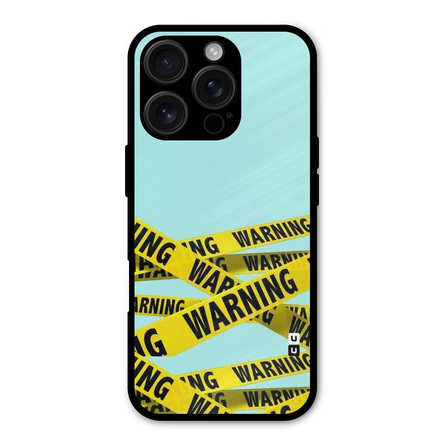 Warning Design Metal Back Case for iPhone 16 Pro