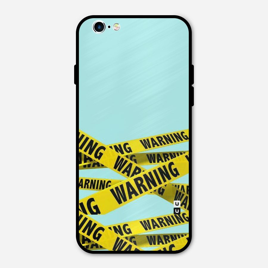 Warning Design Metal Back Case for iPhone 6 6s