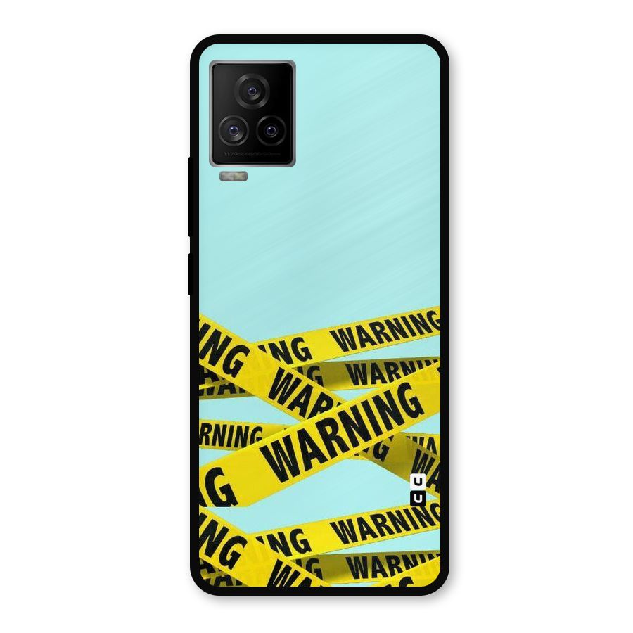 Warning Design Metal Back Case for iQOO 7 Legend 5G