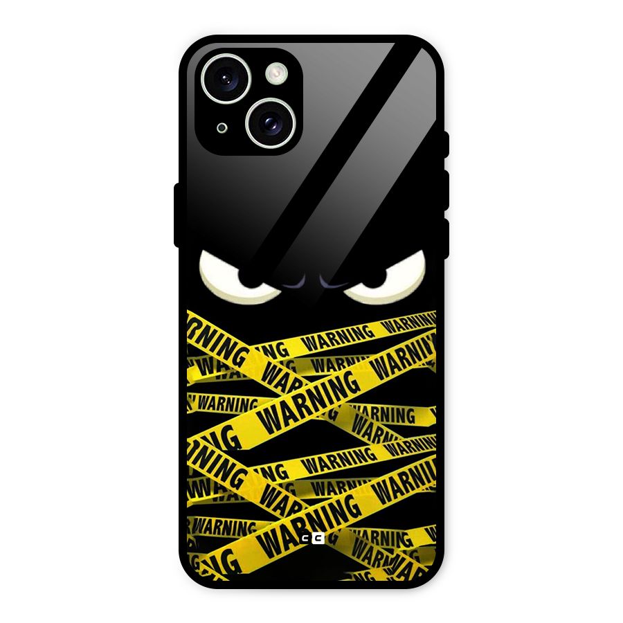 Warning Eyes Glass Back Case for iPhone 15 Plus