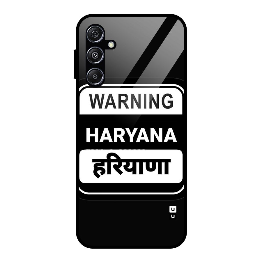 Warning Haryana Glass Back Case for Galaxy M34 5G