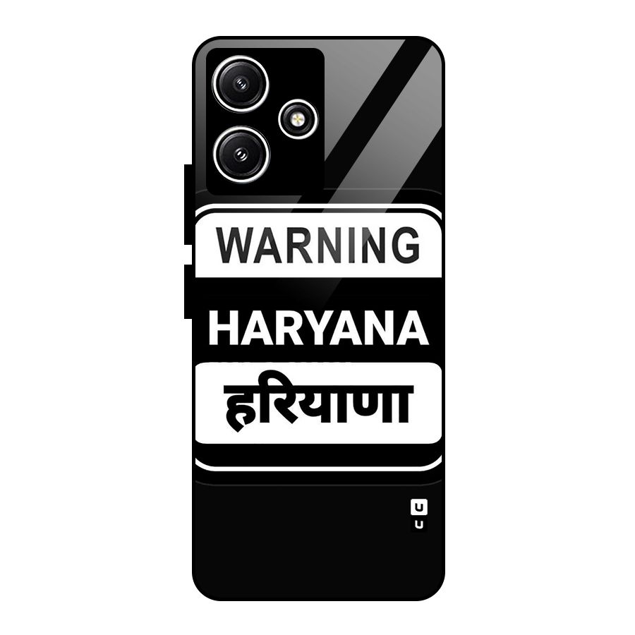 Warning Haryana Glass Back Case for Redmi 12 5G