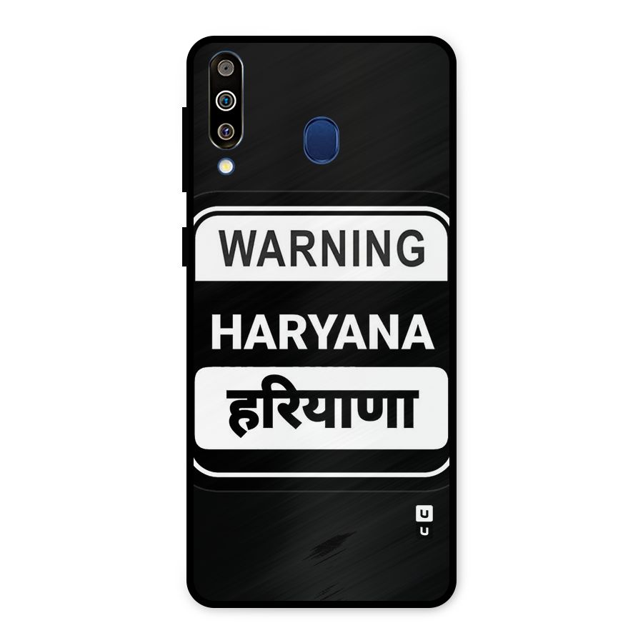 Warning Haryana Metal Back Case for Galaxy M30