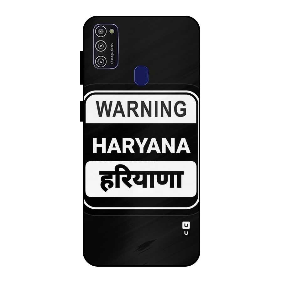 Warning Haryana Metal Back Case for Galaxy M30s
