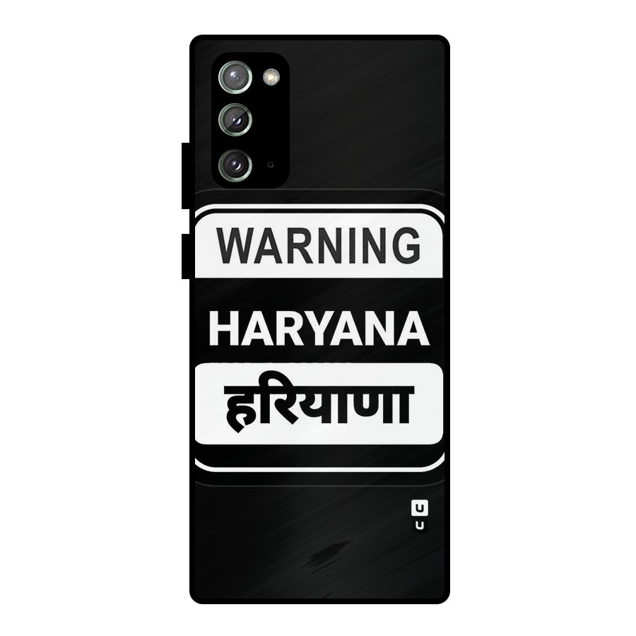 Warning Haryana Metal Back Case for Galaxy Note 20