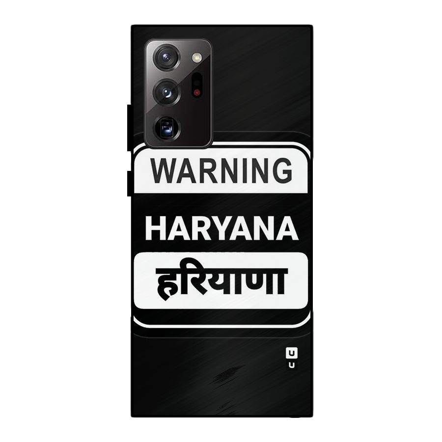 Warning Haryana Metal Back Case for Galaxy Note 20 Ultra